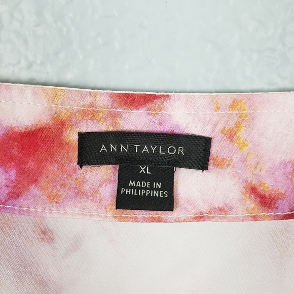 ANN TAYLOR Tie Dye Cropped Square Neck Tank Top Sz XL - Picture 5 of 6